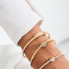 BRACELETE PREGO CRAVEJADO COM ZIRCONIAS - Adrélle Semijoias