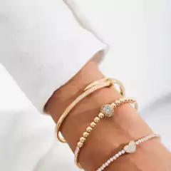 BRACELETE PREGO CRAVEJADO COM ZIRCONIAS - Adrélle Semijoias