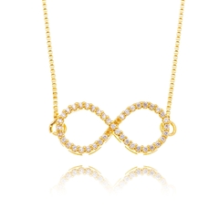 COLAR INFINITO CRAVEJADO COM ZIRCONIAS - tienda online