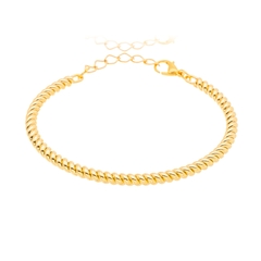Bracelete com aro torcido liso, banhado a Ouro 18k ou Ródio Branco.