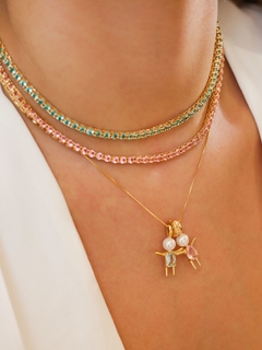 Image of RIVIERA NECKLACE WITH 4-PRONG SETTING AND ROSE