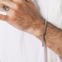 pulseira elos grumet aço inox masculina