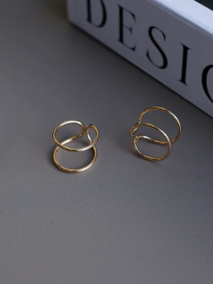 ANEL MINIMALISTA AJUSTÁVEL EFEITO DUPLO - Adrélle Semijoias