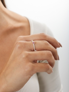ANEL SOLITARIO RUBI PRATA 925 - buy online