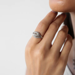 ANEL LISO COM ZIRCONIA SOUL RODIO BRANCO