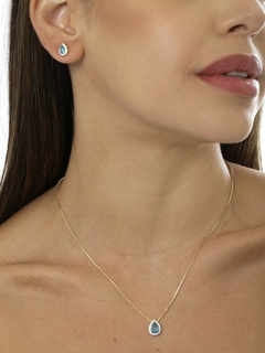Image of CONJUNTO GOTA MICRO ZIRCONIA OURO