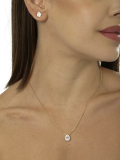 CONJUNTO GOTA MICRO ZIRCONIA OURO on internet