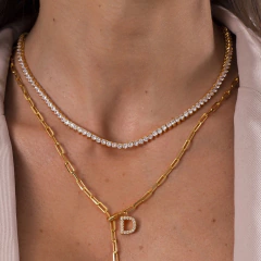 COLAR RIVIERA CRAVAÇÃO 3 GARRAS OURO 18K - comprar online