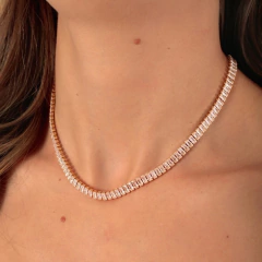 CHOKER RIVIERA BAGUETTE CRISTAL FC JOIA