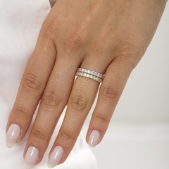 ANEL APARADOR MICRO ZIRCONIA OURO 18K - Adrélle Semijoias