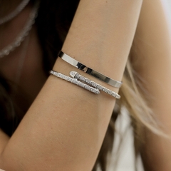 BRACELETE SNAKE CRAVEJADO - Adrélle Semijoias