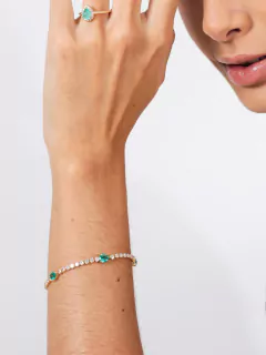 PULSEIRA RIVIERA COM PEDRAS ELEGANCE - Adrélle Semijoias