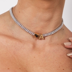 CHOKER RIVIERA BAGUETTE CRISTAL FC JOIA - Adrélle Semijoias