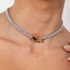 CHOKER RIVIERA BAGUETTE CRISTAL FC JOIA - comprar online