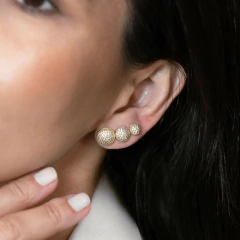 BRINCO TRIO MEIA ESFERA CRAVEJADA - comprar online