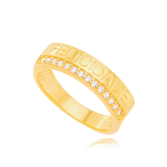 ANEL ZIRCONIA CRISTAL FELICIDADE - comprar online