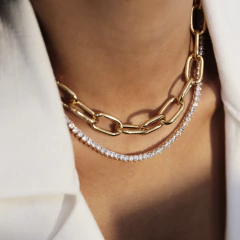 CHOKER ELOS LISO BANHO OURO 18K - comprar online