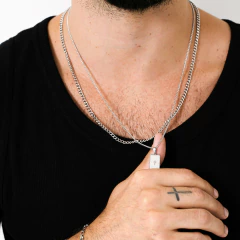 COLAR ELOS GRUMET PINGENTE PAI NOSSO - Adrélle Semijoias