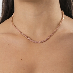 RIVIERA NECKLACE WITH 4-PRONG SETTING AND ROSE on internet