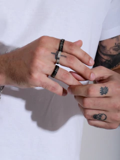 MEN'S RING WITH OUR FATHER PRAYER IN STAINLESS STEEL - Adrélle Semijoias