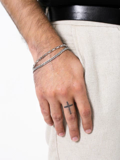 PULSEIRA AÇO INOX ELOS DUPLO GRUMET - tienda online