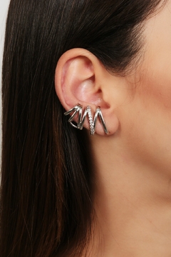 BRINCO EAR CUFF UNIQUE ZIRCONIA RÓDIO BRANCO en internet