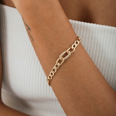 PULSEIRA ELOS LISOS E ELO CENTRAL CRAVEJADO - buy online