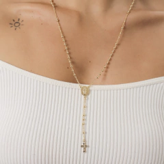 COLAR ROSÁRIO BANHADO OURO 18K