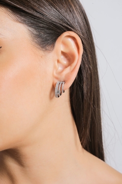 BRINCO CRAVEJADO COM ZIRCONIA 3 X 1 - Adrélle Semijoias