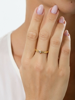 ANEL MINI CORAÇÕES SOLITARIO ZIRCONIA - Adrélle Semijoias