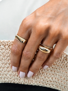 ANEL GEOMETRICO LISO RODIO BRANCO - comprar online