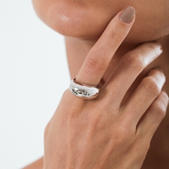 ANEL MINIMALISTA LISO G RODIO BRANCO - buy online