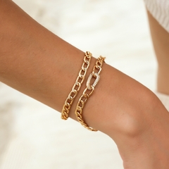 PULSEIRA ELOS LISOS E ELO CENTRAL CRAVEJADO - online store