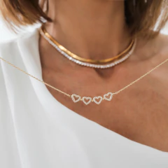 COLAR CORAÇÃO CRAVEJADO 2X1 VAZADO - loja online