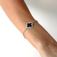 PULSEIRA TREVO BLACK COM MICROZIRCONIAS - comprar online