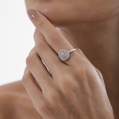 ANILLO PIZZA CRAVEJADO CON ZIRCONIAS RODIO BLANCO - comprar online