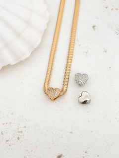 PINGENTE CORAÇÃO PASSANTE LISO - Adrélle Semijoias