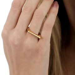 anel quadrado ajustavel ouro 18k