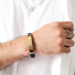 PULSEIRA SILICONE ORAÇÃO PAI NOSSO OURO