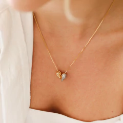 COLAR GOTA CORAÇÃO CRAVEJADO E LISO - buy online