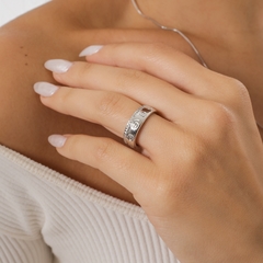 ANEL INSPIRAÇÃO JOALHERIA COM ZIRCONIA RODIO BRANCO - comprar online