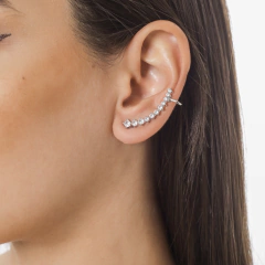 BRINCO EAR CUFF ZIRCONIA DELICADAS FLUIR na internet