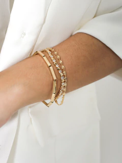 PULSEIRA 4 GARRAS CRISTAL COM DETALHES - Adrélle Semijoias