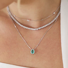 CONJUNTO GOTA MICRO ZIRCONIA RODIO BRANCO