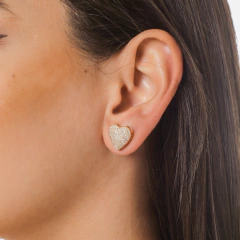BRINCO CORAÇÃO CRAVEJADO ZIRCONIA LUXO