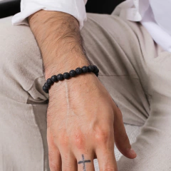 PULSEIRA MASCULINA PEDRA VULCANICA - comprar online
