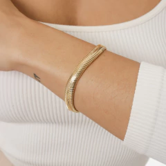 PULSEIRA MALHA LARGA 10MM BANHO OURO 18K - buy online
