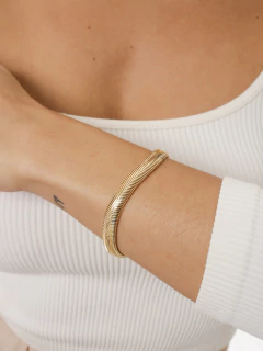 PULSEIRA MALHA LARGA 10MM BANHO OURO 18K on internet