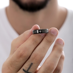 MEN'S RING WITH OUR FATHER PRAYER IN STAINLESS STEEL
