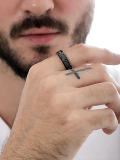 MEN'S RING WITH OUR FATHER PRAYER IN STAINLESS STEEL - buy online
